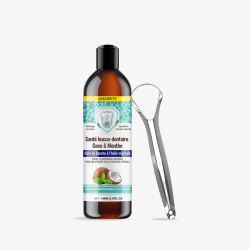 BAIN DE BOUCHE à l'huile de COCO + Grattoir à langue
