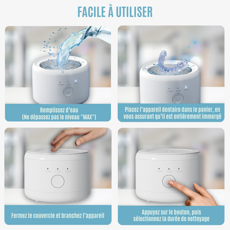 NETTOYEUR À ULTRASONS POUR APPAREILS DENTAIRES
