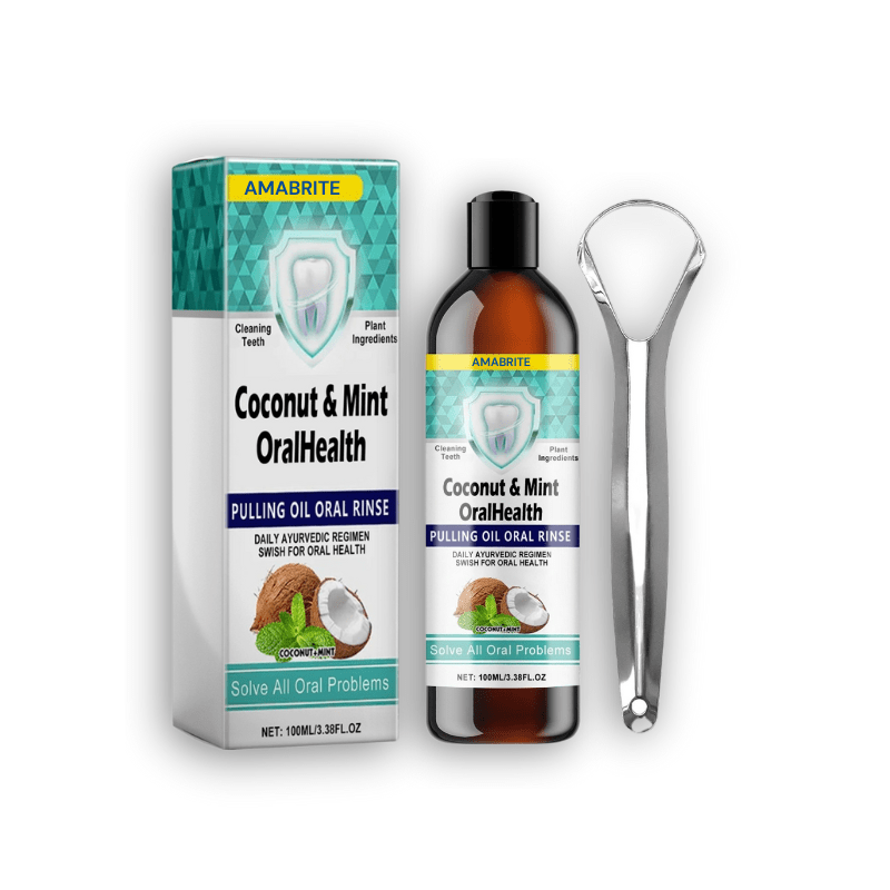Bain de Bouche à l'huile de COCO + Grattoir à langue - AMABRITE